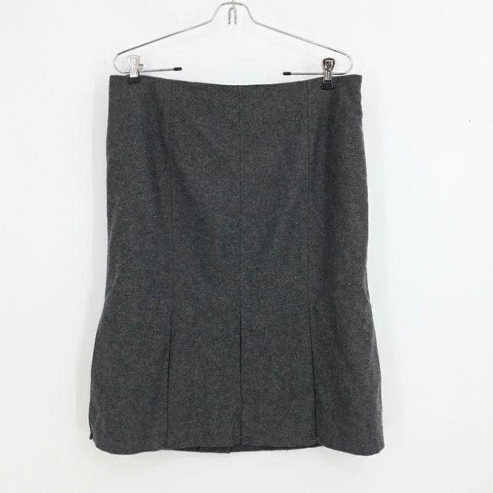 Tommy Hilfiger‎ Y2K Parochial School Girl Wool Pleated Trumpet Skirt Gray Sz 12
